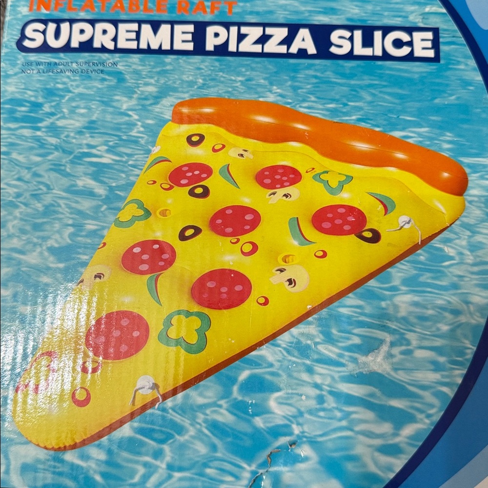 Joyin Giant Inflatable Supreme Pizza Slice Pool Raft Durable Summer Fun Swimming - Picture 5 of 7